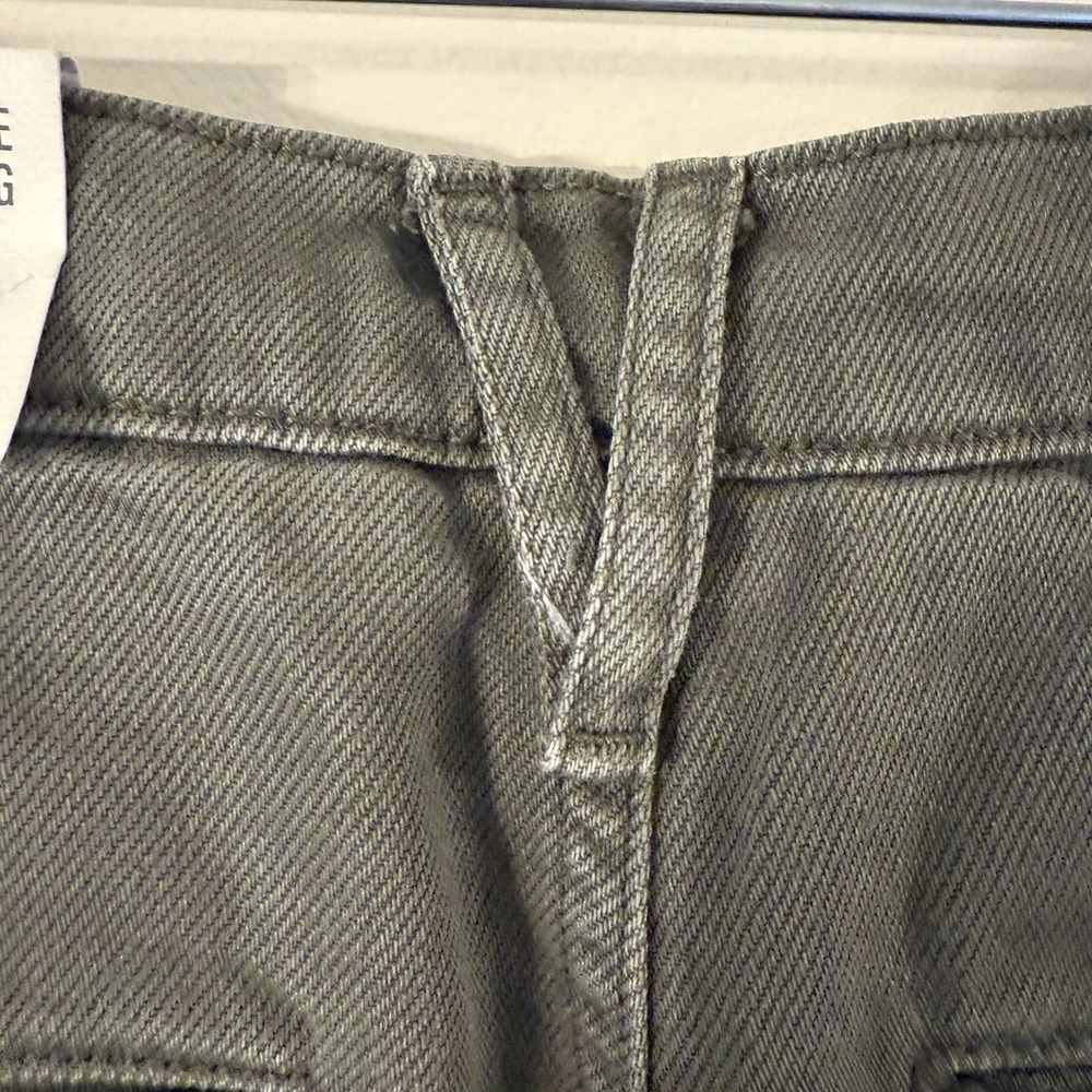 a.na. High Rise Wide Leg Denim Jeans Women's Sz 2 Hawthorne Olive‎ Pleats NWT - Picture 4 of 7